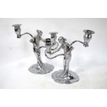 A pair of Art Nouveau electroplated WMF candelabra