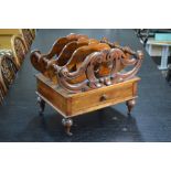 A Victorian walnut three division Canterbury