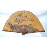 A large Japanese decorative wall-fan