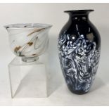 Two Isle of Wight studio glass vases