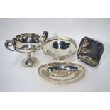 Edwardian silver small tazza etc.