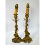 Pair of 19th century Rococo Revival candlesticks