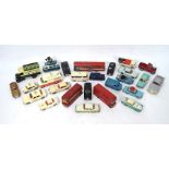 Nine various Dinky models and seventeen Corgi models