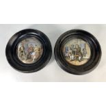 Two 19th century Pratt Ware pot lids