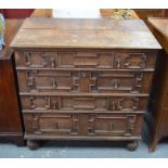 An Arts & Crafts oak chest of drawers in the 17th century style
