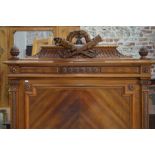 Pair of Continental Empire style walnut bedsteads