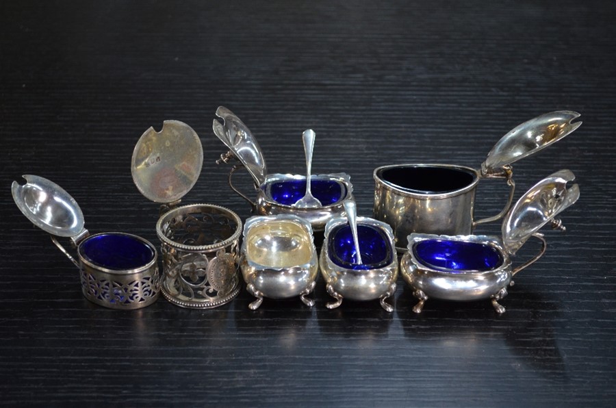 A collection of silver condiments - Image 4 of 4