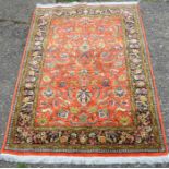 A fine old Persian Kashan garden design rug