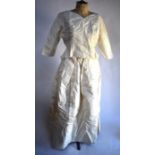 Vintage ivory silk taffeta wedding top and skirt