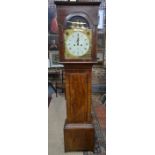 A 19th century feather-banded mahogany longcase clock