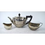 Three-piece silver bachelor tea service