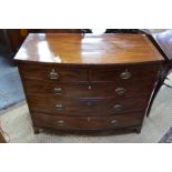 Victorian mahogany bowfront chest of drawers