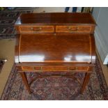 A Victorian Sheraton Revival inlaid walnut/kingwood desk