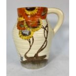 Clarice Cliff Bizarre Art Deco 'Rhodanthe' pattern Isis jug