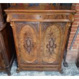 19th century Continental pollard oak/walnut cabinet