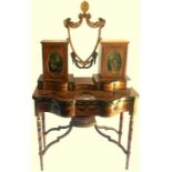 A fine quality 19th century Sheraton Revival satinwood combination dressing/writing table