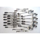 William IV and Victorian silver fiddle pattern flatware