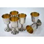 Set of four silver goblets