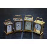 Four assorted 19th/20th century carriage clocks including C.W. Blackie, London