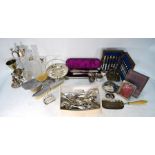 Quantity of silver and plated items