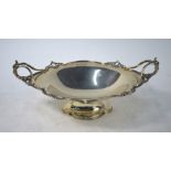 An oval stemmed silver fruit dish of lobed form