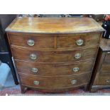 A 19th century mahogany bow-front chest of two short over three long graduated drawers