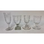 Four 19th century wine glasses