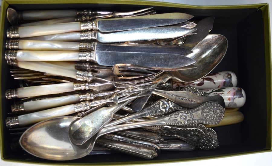 Plated on copper meat dome, flatware etc. - Image 2 of 5