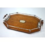 Oak inlaid drink's tray