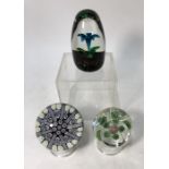 Three Scottish glass paperweights