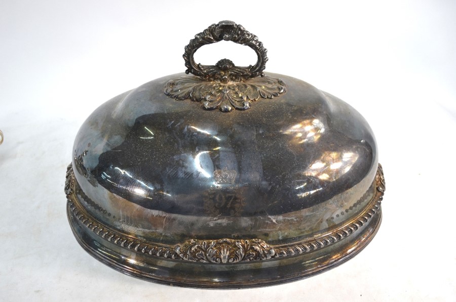 Plated on copper meat dome, flatware etc. - Image 4 of 5