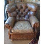 Ralph Lauren brown leather armchair