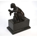 Continental brown-patinated bronze figure