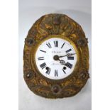 E Picault, a Thouras, a 19th century continental two train wall clock