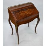 A 19th century floral floral marquetry walnut ladies writing desk