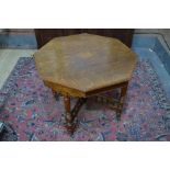 Victorian oak octagonal centre table