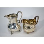 George III silver cream jug and another