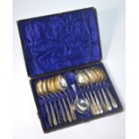 Victorian silver set of twelve teaspoons etc.