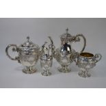 Victorian silver four-piece tea/coffee service