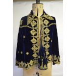 Indian dark blue velvet cape