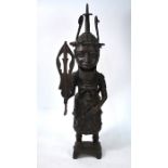 Benin-style bronze warrior