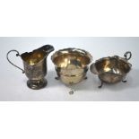 Silver sugar basin, sauce boat etc.