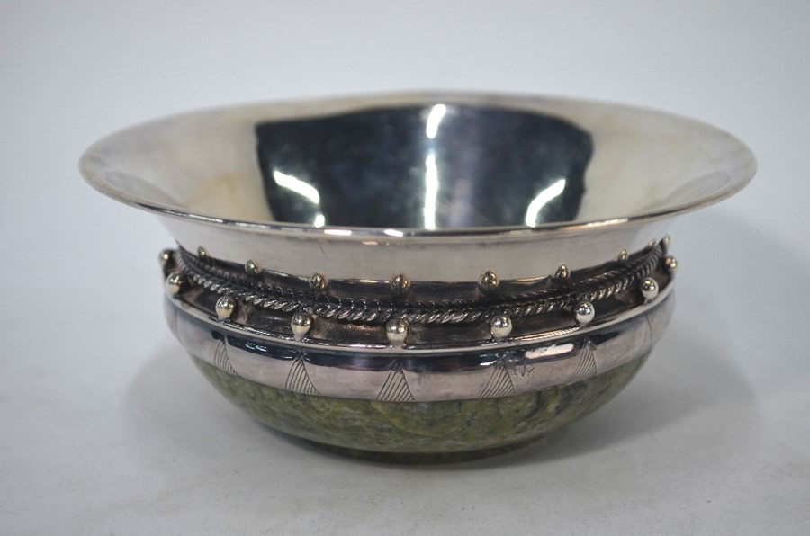 Garrard silver and turned marble bowl