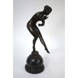 A brown-patinated bronze figure after Pierre Le Faguays