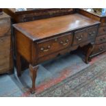 An 18th century style oak two drawer side table / sideboard,