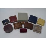 A collection of various empty vintage jewellery boxes
