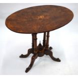 A Victorian occasional tale, the burr-walnut / maple top