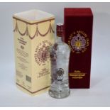 A boxed Faberge Arts Applied Craft Ltd bottle of Super Premium Vodka