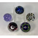 Five Caithness glass paperweights