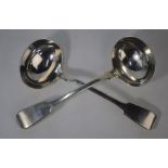 A pair of Victorian silver sauce ladles